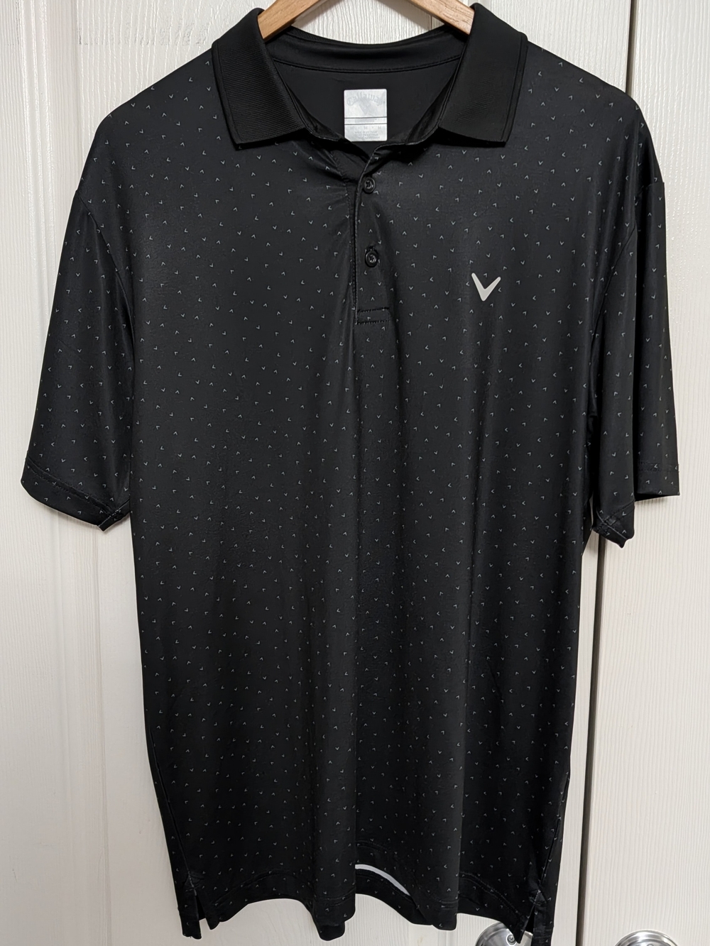 Callaway Black Polo with Subtle Dot Texture